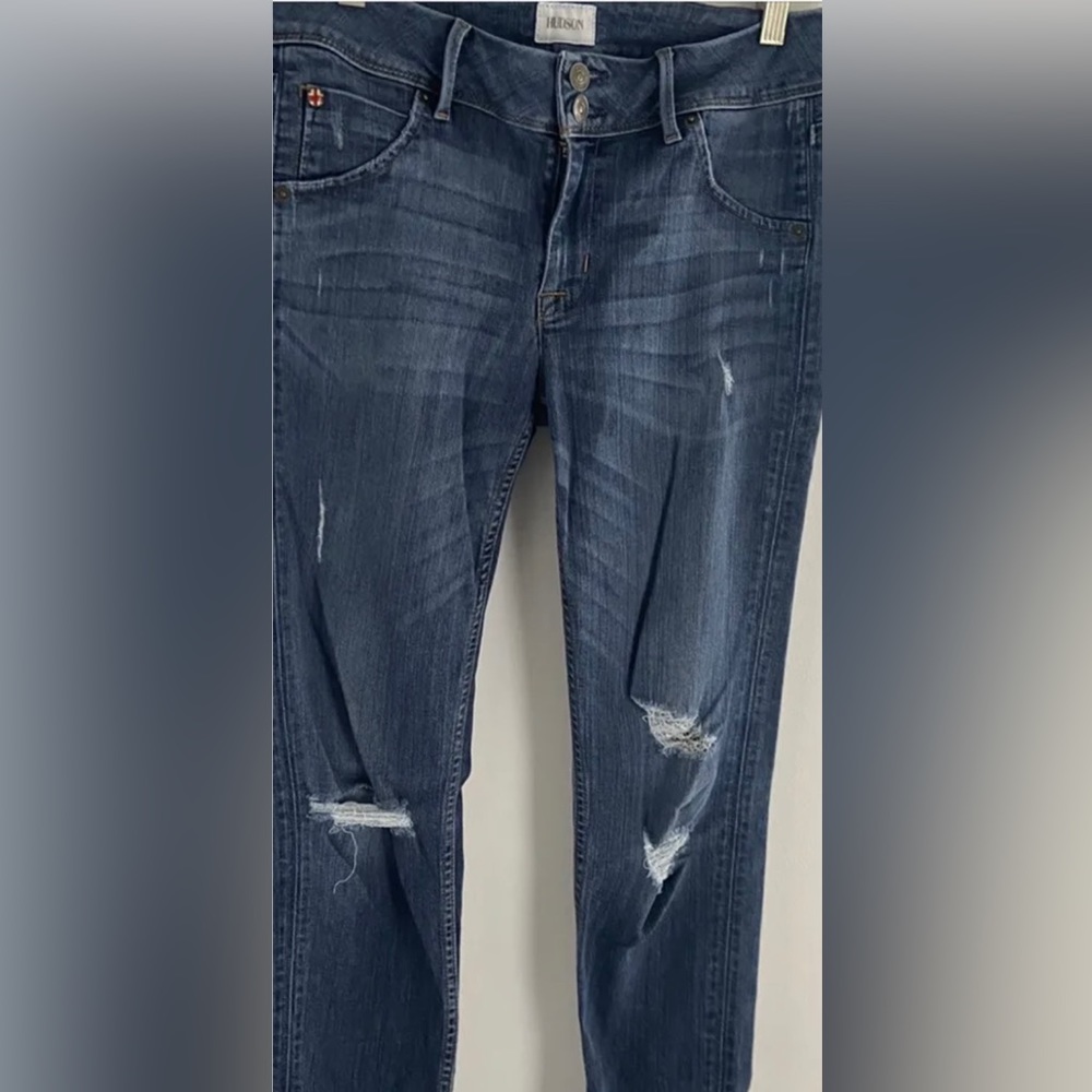 Hudson Collins Women’s Mid Rise Distressed Skinny Jeans Size 29